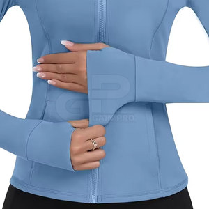 Chaqueta de yoga elegante para mujer, con cremallera completa, tela ligera, transpirable, corte ajustado, para correr, fitness y entrenamiento. - Product Image 5