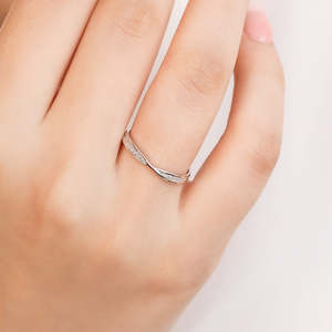 Everyday Grace CZ Rhodium Plated 925 Silver Women <b>Ring</b> (<b>Adjustable</b>) Wedding Women Daily Fine Jewelry Handmade Bulk Product - Product Image 2