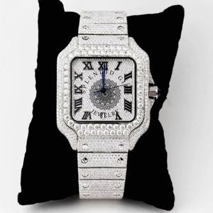 Reloj de Lujo con Diamantes de Imitación y Plata, Movimiento de Cuarzo Analógico ETA, Cristal de Zafiro, Correa de 20 mm, Cierre Oculto, Resistente al Agua 10 m - Product Image 1
