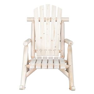 Sedia a dondolo in legno di abete color legno naturale per esterni - 65x95x96cm - Product Image 4