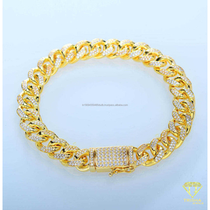 Chaîne cubaine de luxe Hip Hop en argent sterling 925 avec diamants Moissanite, collier à maillons larges entièrement sertis pour hommes et femmes, vente en gros - Product Image 4