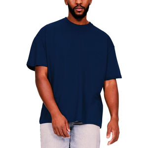 Camiseta de Manga Corta para Hombre, Cuello Redondo, 100% Algodón, Tejido Personalizado de Alta Calidad, Cómoda, Gruesa, Transpirable, Ecológica, Estilo Hip Hop - Product Image 1