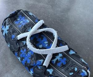 Sac de voyage décontracté de luxe en cuir véritable grand format, sac de week-end à roulettes, sac de sport imperméable en toile cirée et polyester, personnalisable - Product Image 1