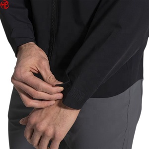 Veste de golf noire en tricot, fermeture éclair sur le devant, logo, légère, sportive, athlétique, pour l'entraînement sur le parcours, veste de pluie - Product Image 2