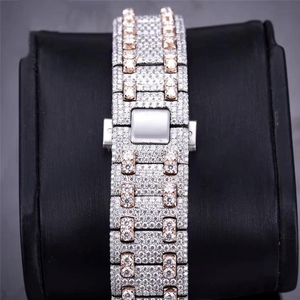 Montre automatique de luxe unisexe en acier inoxydable, analogique, avec moissanite et diamant de laboratoire, style hip-hop, idéale pour un cadeau – Grande vente - Product Image 4
