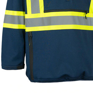 เสื้อฮู้ดสะท้อนแสงสีกรมท่าสำหรับงานอุตสาหกรรม พร้อมซิปและกระเป๋า - Product Image 5
