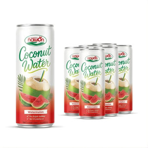 Refreshing Coconut Water with Watermelon Juice Canned 320ML Coconut Vietnam for Export OEM Private Label Service Free Sample - Product Image 1