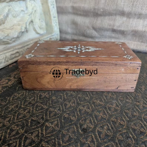 Tradebyd Luxury Polished Wood Decorative <b>Box</b> Handmade Jewelry <b>Storage</b> Gift <b>Box</b> for Elegant Home Decor - Product Image 1