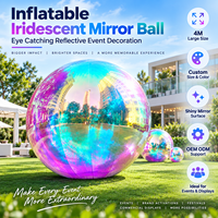 2/3/4m Boule de miroir gonflable géante réfléchissante et brillante en PVC pour activité Boule de miroir Boule de miroir gonflable