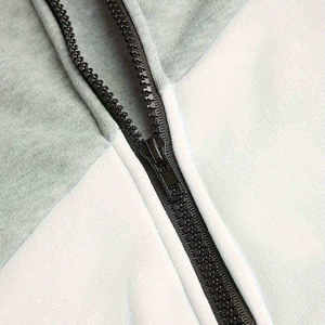 Ensemble survêtement décontracté pour homme, gris et blanc, avec sweat à capuche et pantalon de jogging, fermeture éclair frontale, respirant, style patchwork, pour l'automne - Product Image 4