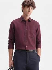 เสื้อเชิ้ตแขนยาวสีพลัมสำหรับผู้ชายจาก Enovate ผ้าทอระบายอากาศได้ดี สวมใส่สบายในฤดูร้อน สีเบจ ผ้าลินิน ตะเข็บเย็บแบบไร้รอยต่อ - Product Image 1