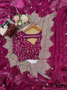 พรีเมียร์ คริตวา แฟชั่น เรดดี้เวียร์ ทิบบี้ สำหรับชุดเลเฮนกาผ้าชีฟองเนื้อนุ่ม ผ้าเน็ต ซารี งานแต่งงานแบบดั้งเดิม ฤดูหนาว ฤดูใบไม้ผลิ งานปาร์ตี้ พร้อมใส่ - Product Image 4