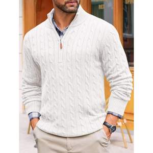 Suéter Casual Grueso de Poliéster/Algodón con Cierre y Hombros Caídos para Hombre, de Alta Calidad y Antiencogimiento, Personalizado por Fábrica AMERICAN TRENCH CLOTHING - Product Image 4