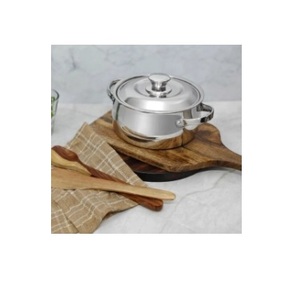 Olla Circular de Acero Inoxidable para Calentar Alimentos con Tapa y Asas - Product Image 1