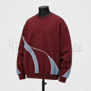 Sweat-shirt à col rond color block pour homme, personnalisé, décontracté, coupe oversize, style streetwear, en molleton, vente en gros - Product Image 3