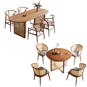 Juego de mesa de comedor de madera maciza Diseño simple de lujo para muebles de comedor y restaurante Fábrica directa - Product Image 3