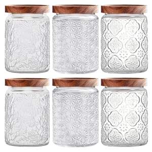 Durable Glass <b>Jar</b> With Wooden Lid Great For Keeping <b>Pickles</b> Spices Herbs Safe Fresh And Easy To Use Daily - Product Image 4