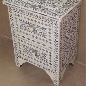 Luxury <b>MOP</b> Bone Inlay Best of Indian Design Dresser Drawer and Side Table Authentic <b>for</b> <b>Sale</b> - Product Image 1