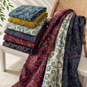 Tissu traditionnel Jaipur Moda Anaya-I en coton peigné de qualité supérieure, imprimé Ajrakh, motif Paisley, imprimé à la main, pour filles - Product Image 3