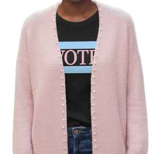 Manteau cardigan Jack and Jill Pink Pearl, long, ouvert sur le devant, en tricot, élégant, pour femme, vêtement d'extérieur d'hiver - Product Image 5