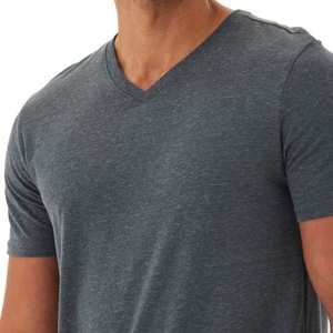 Camisetas de Cuello en V Casuales de Corte Ajustado de Lona de Algodón, Manga Regular para Hombre, Estilo Urbano, Ecológicas, de Secado Rápido, Transpirables, de Color Sólido, 210g - Product Image 4