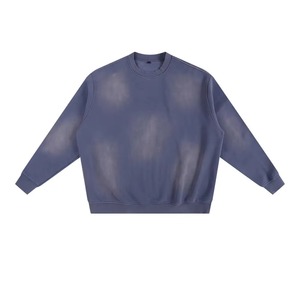 เสื้อสเวตเชิ้ตคอกลมโอเวอร์ไซส์สำหรับผู้ชาย ผ้าฝ้ายฟลีซ 100% สีพื้น ทรงปกติ แขนยาว สวมใส่สบาย ระบายอากาศได้ดี เหมาะสำหรับฤดูหนาว - Product Image 1