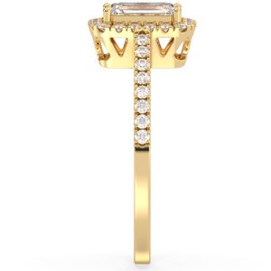 Bague en or jaune 14 carats avec diamant de laboratoire taille émeraude 1,3 carat, certifiée IGI, nouvelle collection REYES, bijoux fins pour mariage. - Product Image 5