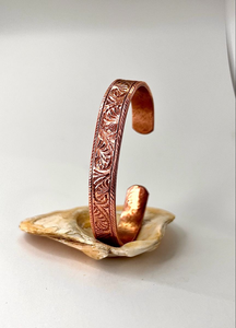 Bracelet en cuivre fait main d'Inde, magnétique, bio, avec cristaux, accessoire de mode - Product Image 3