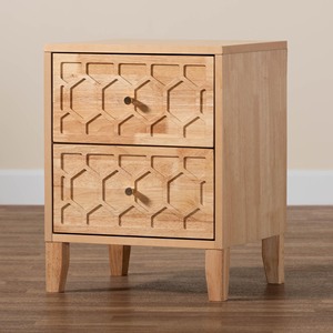 Modern Kayla Nightstand Solid Teak Wood <b>High</b> Quality Natural Finish 2 Drawers Bedroom Furniture Home Use - Product Image 6