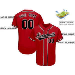 Chemises de baseball et de softball imprimées à manches courtes de haute qualité personnalisées, 100% polyester, ensemble complet, antibactérien, respirant - Product Image 3