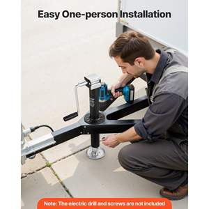 Cric de levage vertical pour caravane de 15 pouces, 5000 lb, crics de voiture en A, réglables sur 7 niveaux, pieds escamotables, sans fil, douille pour perceuse - Product Image 5