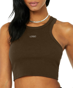 KAALS INDUSTRIES 2022 Nouveauté Débardeur Femme Côtelé Respirant en Toile Tricotée Personnalisable avec Logo Style Hip Hop Vintage Blanc et Noir pour l'Été - Product Image 6