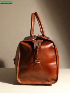 Bolsa de Viaje de Cuero Genuino al por Mayor, Bolsa de Lona Personalizada para Hombre, Bolsa Impermeable - Product Image 6