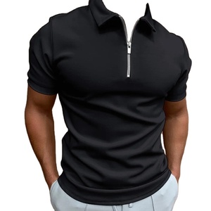 เสื้อโปโลแขนสั้นมีซิปสำหรับผู้ชาย, เสื้อทีเชิ๊ตลำลองเสื้อเชิ๊ตแบบเปิดลงปกเสื้อสำหรับฤดูร้อน - Product Image 3