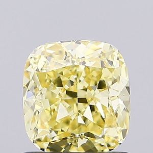 Diamant de laboratoire CVD de 0,81 ct, jaune intense fantaisie, taille coussin, pureté VS1, certifié IGI, pour la fabrication de bijoux - Product Image 1