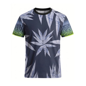 Camiseta de Manga Corta EKIN IMPEX, Cuello Redondo, Estampado Floral, Secado Rápido, Corte Regular, Ropa Deportiva Informal, Tejido de Poliéster, Talla Grande - Product Image 2