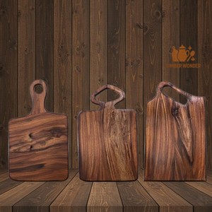 Rustic wood chopping board made from reclaimed teak wood with deep groove for meat carving and vegetable preparation - Product Image 6