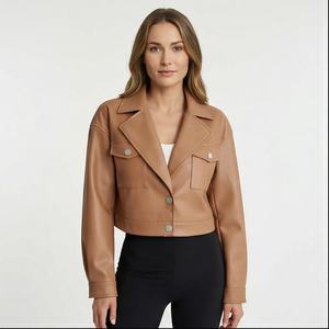 Chaqueta de cuero de calidad superior para mujer, chaqueta de cuero de oveja, ropa de invierno para mujer, chaqueta de cuero personalizada para mujer - Product Image 1