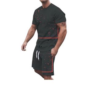 Conjunto de Shorts de Verano para Hombre, 80% Algodón, 20% Elastano, Ecológico, Transpirable, Talla Grande, Camiseta de Manga Corta, Pantalones Cortos, Conjunto Deportivo - Product Image 3