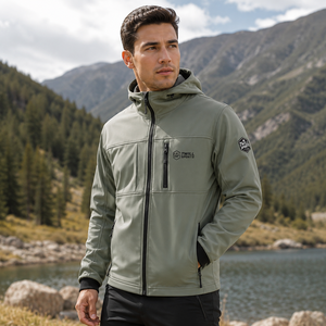 Chaqueta Softshell de Lona para Hombre con Logotipo Personalizado, Precio de Fábrica al por Mayor, Cuello Alto, Manga Larga, Ropa Casual para Exteriores de Alta Calidad - Product Image 2