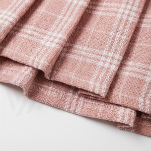 Mini-jupe plissée à taille haute à carreaux pour femme, style preppy, en coton et polyester tissé, confortable, toutes saisons - Product Image 6