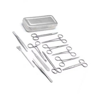 Ensemble d'instruments chirurgicaux de base pour interventions chirurgicales mineures de qualité supérieure, 13 pièces, avec boîte, par ORTHO GENIX - Product Image 5