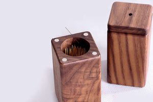 Porta Palillos de Madera Estilo Bambú Natural con Tapa para Cocina, Mesa de Comedor y Suministros de Restaurante - Product Image 2