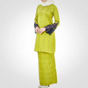 <b>Dress</b> Muslimah Perempuan Modern Baju Kurung Sleeve Embroidered Lace Rhinestones Modest Print SIPO Custom <b>Eid</b> Summer Straight - Product Image 4