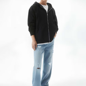 Sweat-shirt à capuche zippé en molleton surdimensionné pour homme, personnalisé, style streetwear - Product Image 5