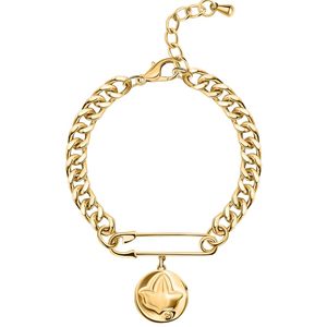 Bracelet en forme de goutte avec breloque ronde en forme de lierre doré, élégant accessoire de mode pour femmes et jeunes filles, cadeau de fête - Product Image 1