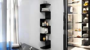 Estantes Esquineros Flotantes de Madera de Ingeniería Zig Zag para Decoración de Sala de Estar y Dormitorio (MDF - Fibra de Densidad Media) Decoración de Esquinas - Product Image 2