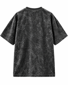 T-shirt Oversize Noir Délavé à l'Acide Personnalisé en Gros, Unisexe, Coton Épais, Style Vintage, Streetwear, Vêtements à Marque Privée - Product Image 2