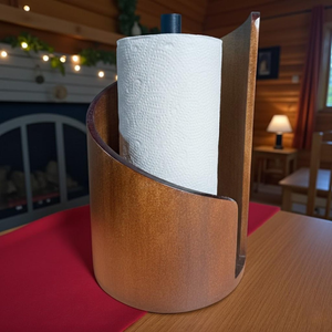 Porte-serviettes en bois massif rustique |   Accessoire décoratif pour comptoir de cuisine - Product Image 1