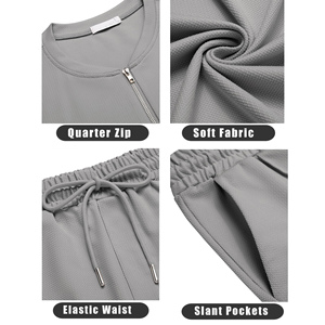 Custom Made Men's Quarter Zip Golf Polo Shirt Shorts <b>Set</b> For Men's Sport Wear Outfits Eco-friendly Lightweight Short <b>Sets</b> Men's - Product Image 4